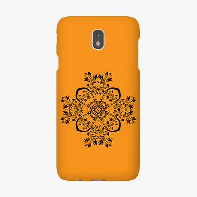 Snap Samsung Galaxy J7 (2017)  Phone Case - Flower Design With Orange Background