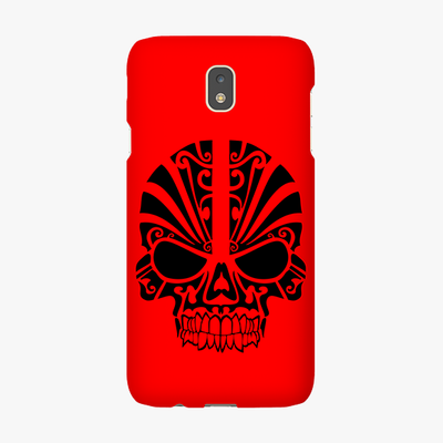 Snap Samsung Galaxy J7 (2017)  Phone Case - Black Skull With Red Background