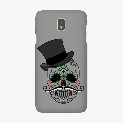 Snap Samsung Galaxy J7 (2017)  Phone Case - Skull Art With Gray Background