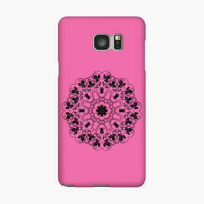 Tough Samsung Galaxy Note 5  Phone Case - Mandala With Pink Background
