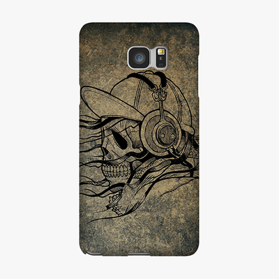 Tough Samsung Galaxy Note 5  Phone Case - Skull With Headphone
