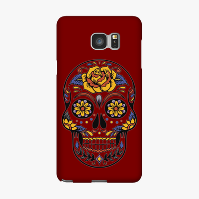 Tough Samsung Galaxy Note 5  Phone Case - Skull Art With Brown Background