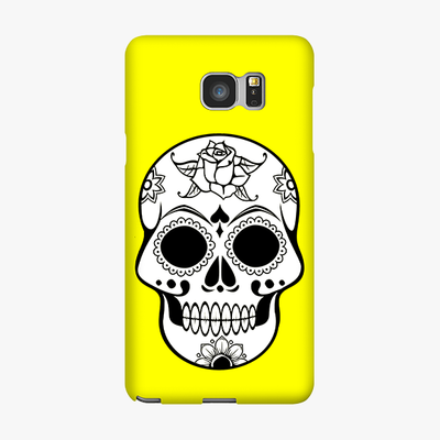 Snap Samsung Galaxy Note 5  Phone Case - Skull With Yellow Background