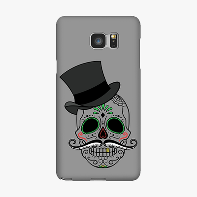 Tough Samsung Galaxy Note 5  Phone Case - Skull Art With Gray Background