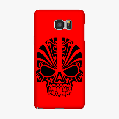 Snap Samsung Galaxy Note 5  Phone Case - Black Skull With Red Background