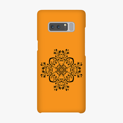 Snap Samsung Galaxy Note 8  Phone Case - Flower Design With Orange Background