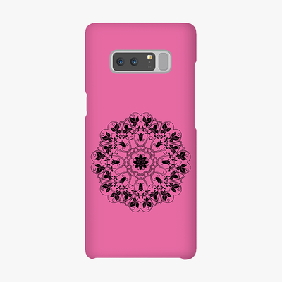 Tough Samsung Galaxy Note 8  Phone Case - Mandala With Pink Background