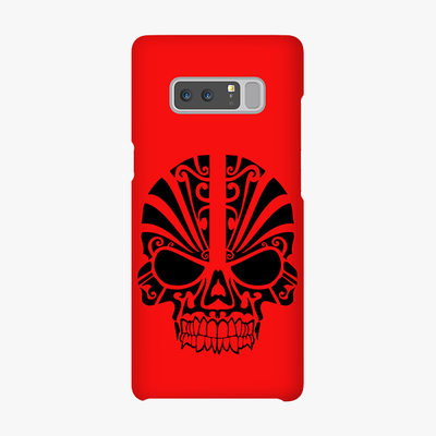 Snap Samsung Galaxy Note 8  Phone Case - Black Skull With Red Background