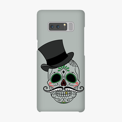 Snap Samsung Galaxy Note 8  Phone Case - Skull Art With Gray Background