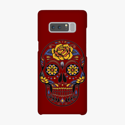 Snap Samsung Galaxy Note 8  Phone Case - Skull Art With Brown Background