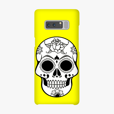 Snap Samsung Galaxy Note 8  Phone Case - Skull With Yellow Background