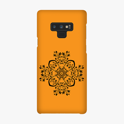 Snap Samsung Galaxy Note 9  Phone Case - Flower Design With Orange Background