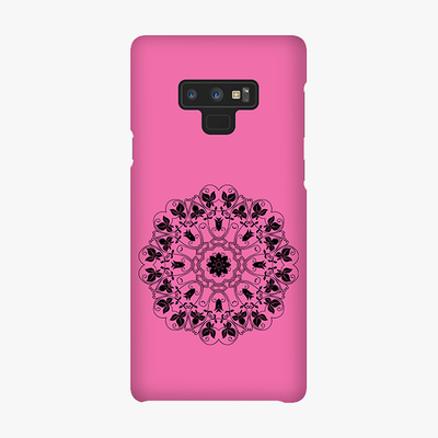 Tough Samsung Galaxy Note 9  Phone Case - Mandala With Pink Background
