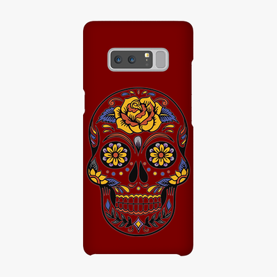 Tough Samsung Galaxy Note 9  Phone Case - Skull Art With Brown Background