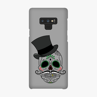 Snap Samsung Galaxy Note 9  Phone Case - Skull Art With Gray Background