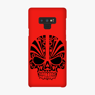 Snap Samsung Galaxy Note 9  Phone Case - Black Skull With Red Background