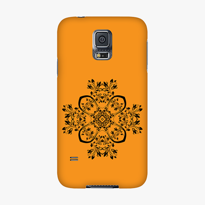 Snap Samsung Galaxy S5  Phone Case - Flower Design With Orange Background