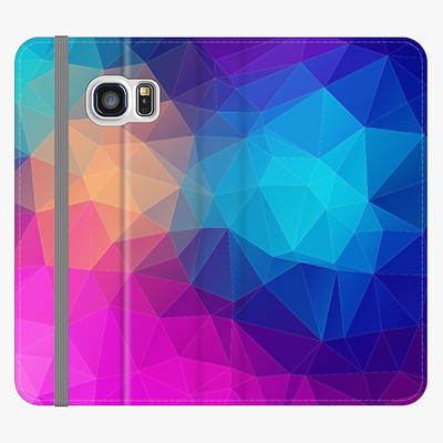 Folio Samsung Galaxy S6  Folio Wallet - Colorful Triangular Polygons