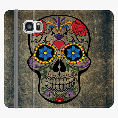 Folio Samsung Galaxy S6  Phone Folio - Skull  With Artwork