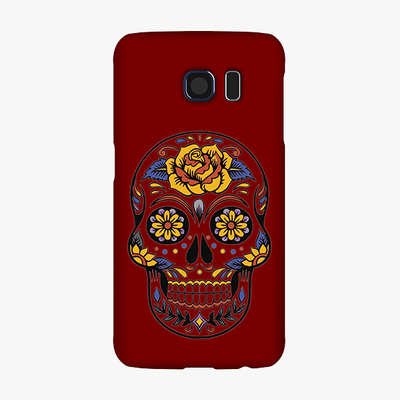 Snap Samsung Galaxy S6  Phone Case - Skull Art With Brown Background