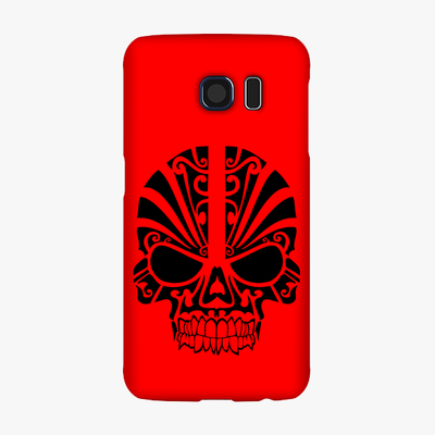 Snap Samsung Galaxy S6  Phone Case - Black Skull With Red Background
