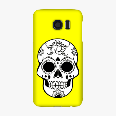 Snap Samsung Galaxy S6  Phone Case - Skull With Yellow Background