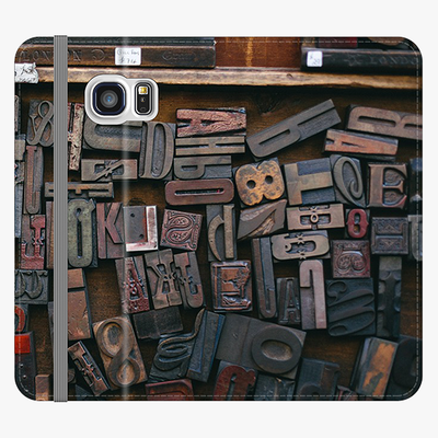 Folio Samsung Galaxy S6  Folio Wallet - Classic Wood Blocks