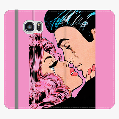Folio Samsung Galaxy S6  Folio Wallet - Lovely Couple With Pink Background