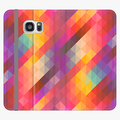 Folio Samsung Galaxy S6 Edge  Folio Wallet - Colorful Geometric Texture