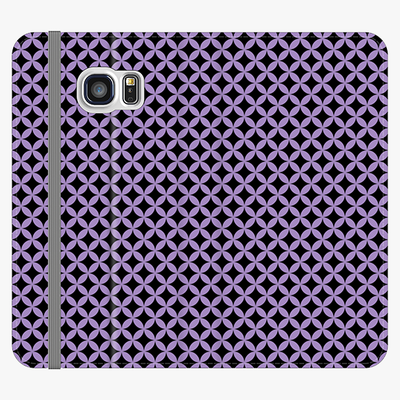 Folio Samsung Galaxy S6 Edge  Folio Wallet - Beautiful Star Pattern With Purple Background