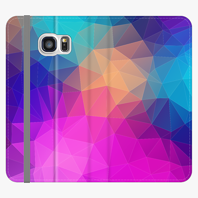 Folio Samsung Galaxy S6 Edge  Folio Wallet - Colorful Triangular Polygons
