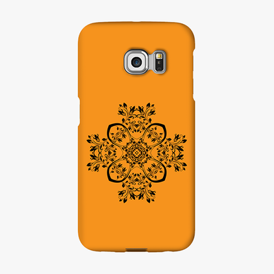 Snap Samsung Galaxy S6 Edge  Phone Case - Flower Design With Orange Background