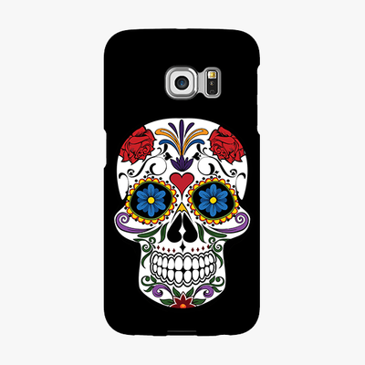 Tough Samsung Galaxy S6 Edge  Phone Case - Skull Artwork With Black Background