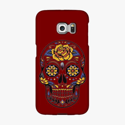 Snap Samsung Galaxy S6 Edge  Phone Case - Skull Art With Brown Background