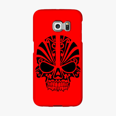 Snap Samsung Galaxy S6 Edge  Phone Case - Black Skull With Red Background
