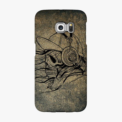 Tough Samsung Galaxy S6 Edge  Phone Case - Skull With Headphone