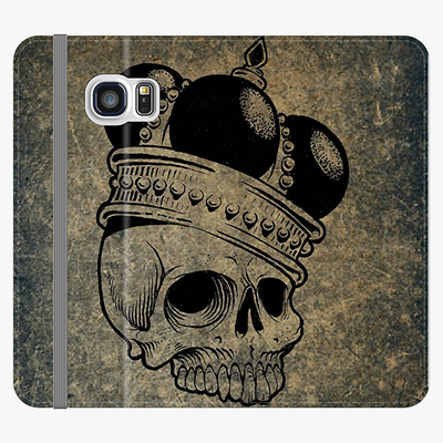 Folio Samsung Galaxy S6 Edge  Phone Folio - Skull  With Crown