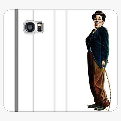 Folio Samsung Galaxy S6 Edge  Folio Wallet - Great Comedian Charlie Chaplin