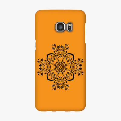 Snap Samsung Galaxy S6 Edge Plus  Phone Case - Flower Design With Orange Background