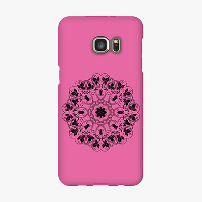 Tough Samsung Galaxy S6 Edge Plus  Phone Case - Mandala With Pink Background