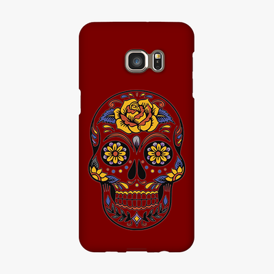 Tough Samsung Galaxy S6 Edge Plus  Phone Case - Skull Art With Brown Background