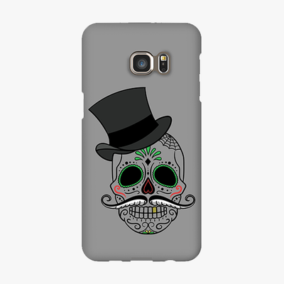Snap Samsung Galaxy S6 Edge Plus  Phone Case - Skull Art With Gray Background