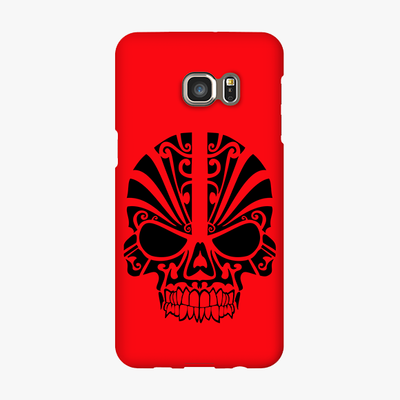 Snap Samsung Galaxy S6 Edge Plus  Phone Case - Black Skull With Red Background