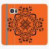 Folio Samsung Galaxy S7  Phone Folio - Flower Design With Orange Background