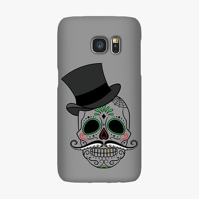Snap Samsung Galaxy S7  Phone Case - Skull Art With Gray Background