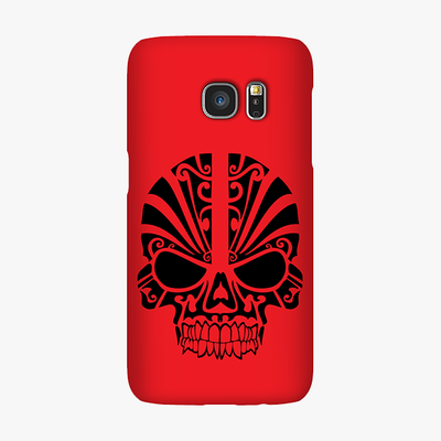 Snap Samsung Galaxy S7  Phone Case - Black Skull With Red Background