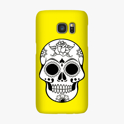 Snap Samsung Galaxy S7  Phone Case - Skull With Yellow Background