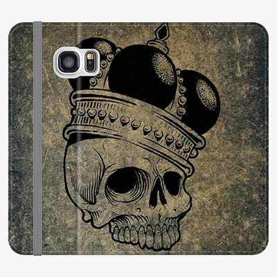 Folio Samsung Galaxy S7  Phone Folio - Skull  With Crown