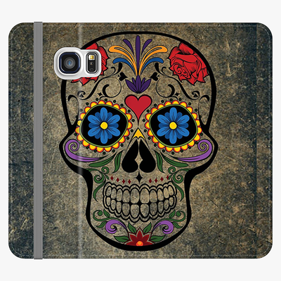 Folio Samsung Galaxy S7  Phone Folio - Skull  With Artwork