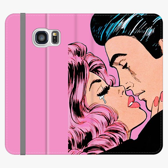Folio Samsung Galaxy S7  Folio Wallet - Lovely Couple With Pink Background
